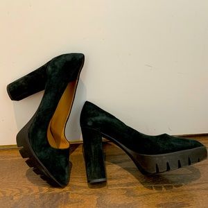 Suede heels w platform